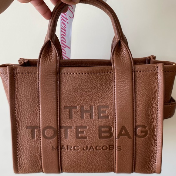 Authentic Marc Jacobs The Leather Mini Tote Bag Argan Oil - Picture 7 of 9